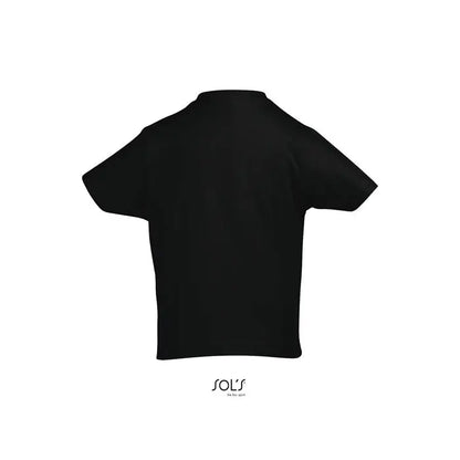 Tricou negru cu mânecă scurtă și gât rotund pentru copii triuc imperial kids 190g din material 190g
