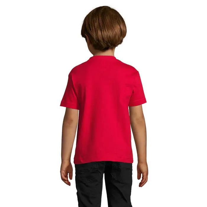 Tricou kids triuc imperial de 190g rosu aprins cu maneci scurte si guler clasic rotund