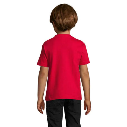Tricou roșu aprins pentru copii triuc imperial kids 190g cu mâneci scurte și guler rotund clasic