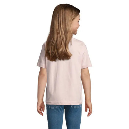 Tricou pentru copii triuc imperial kids 190g roz pal cu mâneci scurte și design simplu din material moale