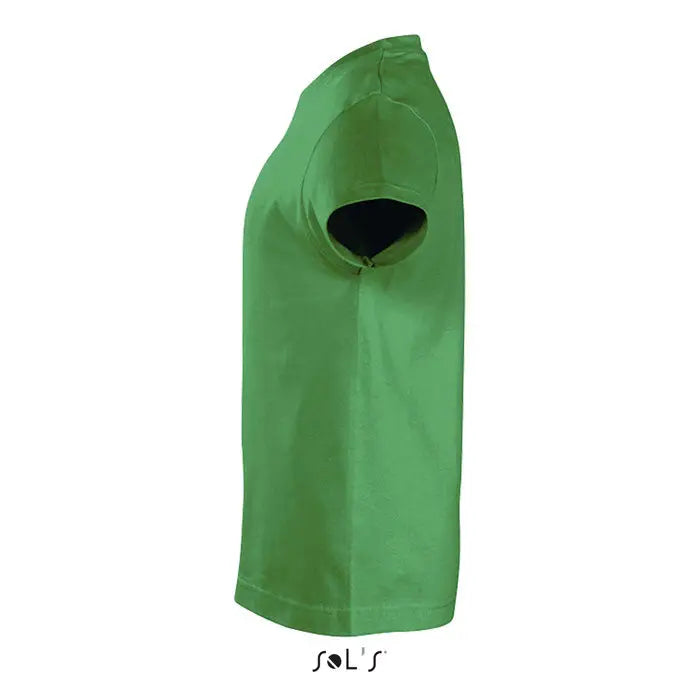 Tric imperial kids 190g tricou verde solid cu mâneci scurte și guler rotund simplu pentru copii