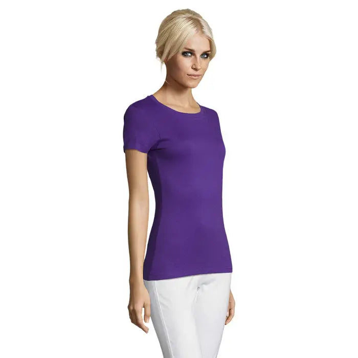 Tricou regent femei 150g solid violet cu mâneci scurte și decolteu rotund din material rezistent