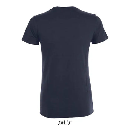 Tricou regent femei 150g albastru navy închis cu mâneci scurte, croială clasică și cusături subtile