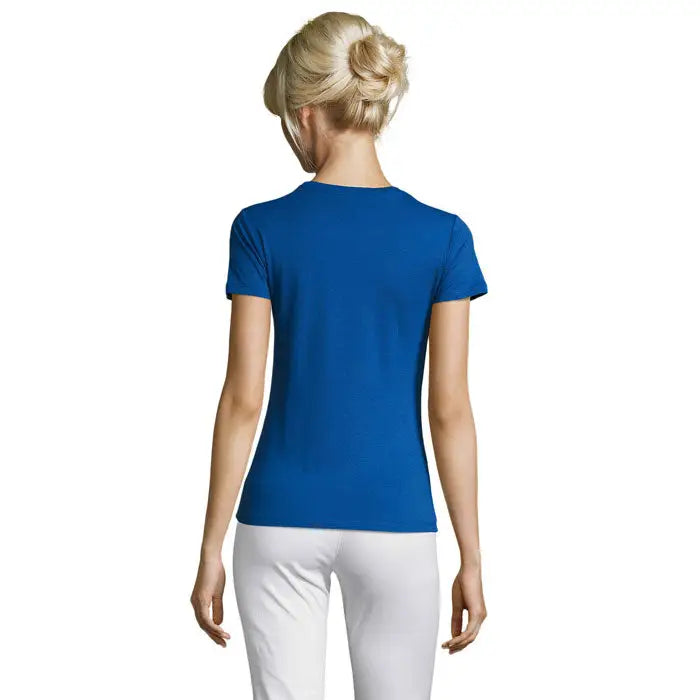 Tricou royal albastru regal pentru femei triuc regent femei 150g cu mâneci scurte și guler rotund clasic