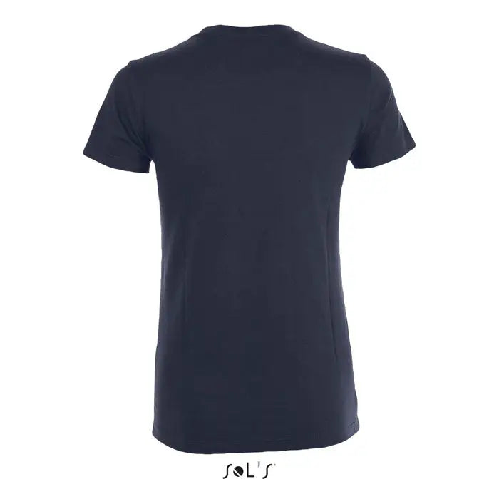 Tricou regent femei 150g bleumarin inchis cu maneci scurte, guler rotund clasic si detalii subtile de cusatura