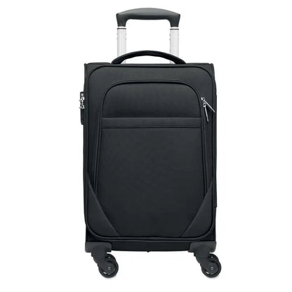 Troler moale 600d rpet negru personalizat cu mâner retractabil și patru roți pentru bagaj de mână
