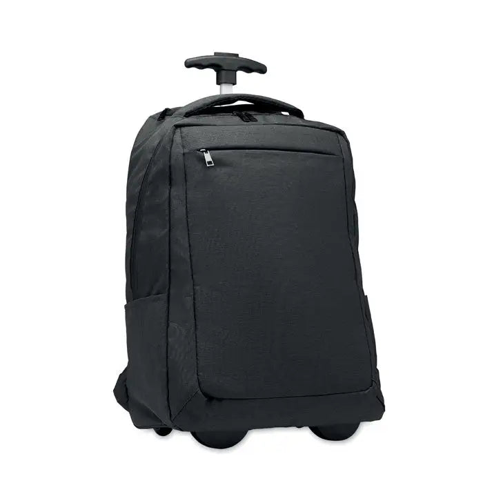 Troler rucsac negru 480d rpet cu mâner retractabil și multiple compartimente cu fermoar