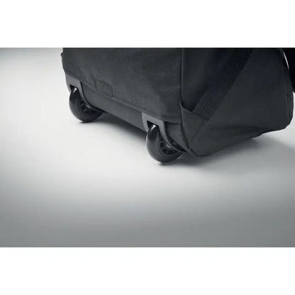 Troler rucsac 480d rpet negru din material robust cu roți duale pentru transport facil