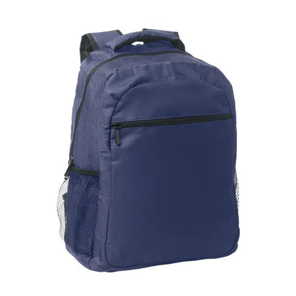 Troler rucsac 600d rpet navy albastru din nylon cu fermoare negre si buzunare laterale din plasa