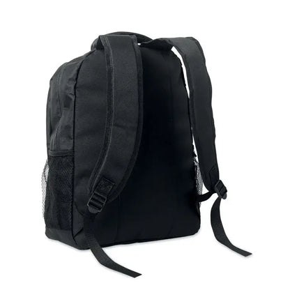 Rucsac troler negru din nylon 600d rpet cu buzunare laterale din plasa si bretele reglabile