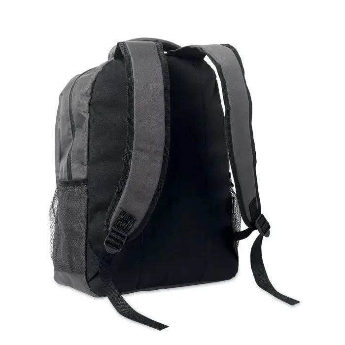 Troler rucsac 600d rpet negru si gri cu buzunare laterale din plasă și bretele reglabile