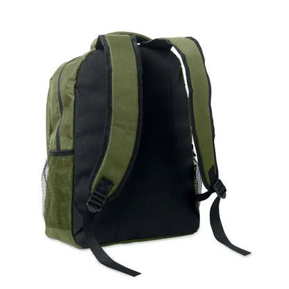 Troler rucsac 600d rpet olive verde si negru cu buzunare laterale din plasa si bretele ajustabile
