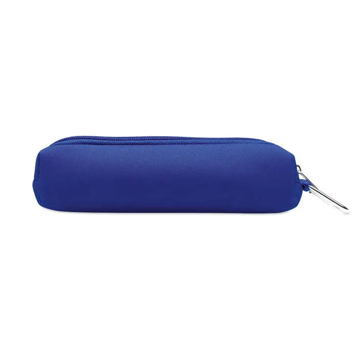 Trusă de creion royal blue din neopren cu fermoar argintiu pentru organizarea rechizitelor școlare