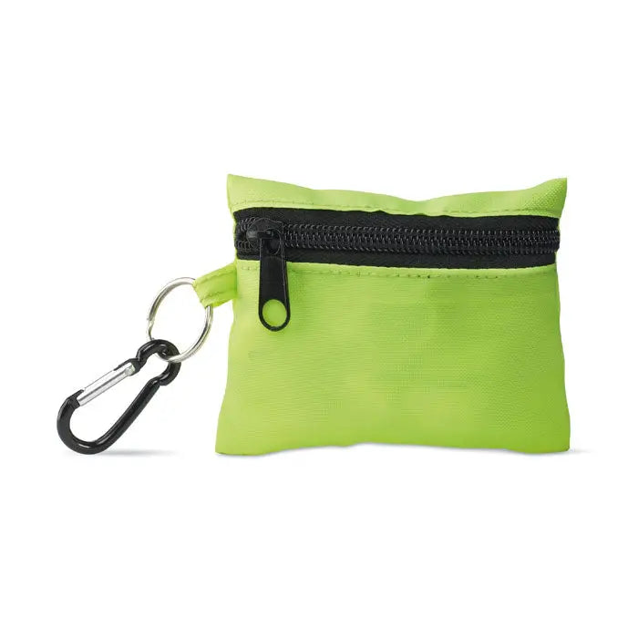 Trusa de prim ajutor lime verde cu fermoar negru si carabina pentru transport facil