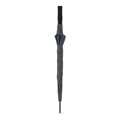 Umbrela de 23 inch neagra cu acoperis nervurat si maner ergonomic pentru protectie la golf