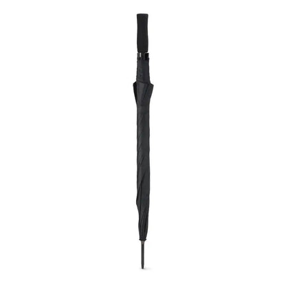 Umbrelă de 23 inch neagră cu copertină texturată și nervuri, mâner ergonomic elegant pentru golf