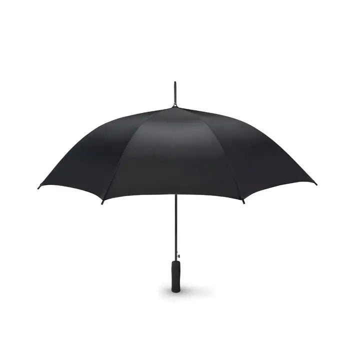 Umbrela de 23 inch neagra cu finisaj mat si maner rezistent pentru ploaie si vant