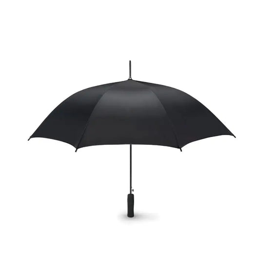 Umbrela de 23 inch neagra cu finisaj mat si maner rezistent pentru ploaie si vant