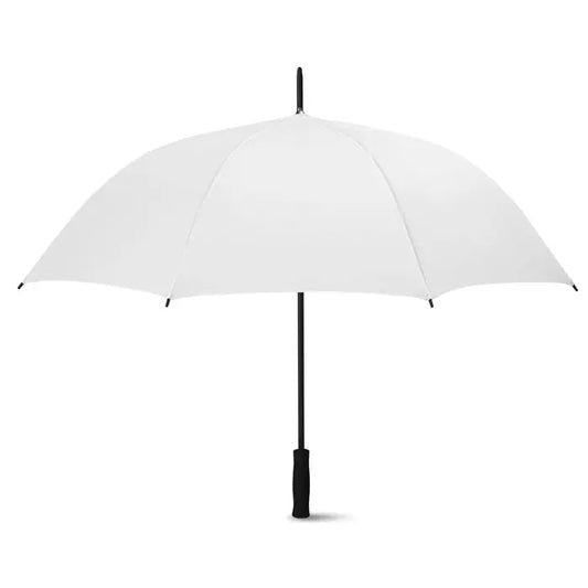 Umbrelă de 27 inch albă cu mâner și tija negre pentru protecție împotriva ploii