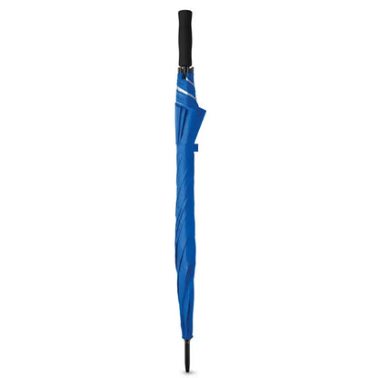 Umbrelă de 27 inch albastră cu mâner și vârf negru, design rasucit elegant