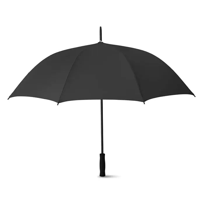 Umbrelă de 27 inch neagră cu design solid și mâner texturat pentru o prindere confortabilă