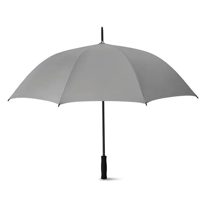 Umbrela de 27 inch gri elegantă cu mâner și tijă neagră robustă pentru protecție la ploaie