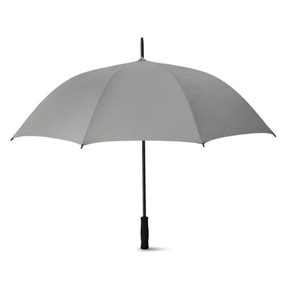 Umbrela de 27 inch gri elegantă cu mâner și tijă neagră robustă pentru protecție la ploaie