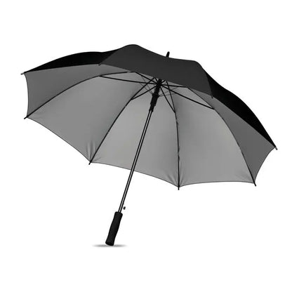 Umbrelă de 27 inch în două tonuri de negru și gri cu mâner rezistent și design elegant