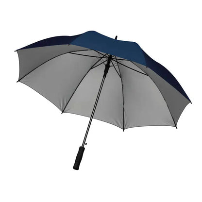 Umbrela de 27 inch cu pânză două nuanțe navy albastru și gri, ax negru și mâner, pentru golf