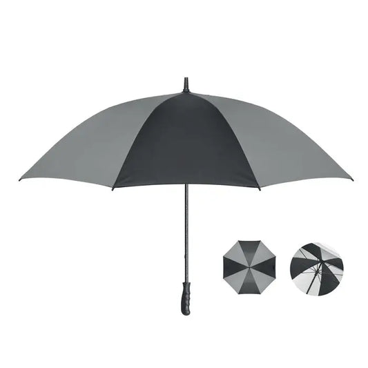 Umbrela de 30 inch cu 4 panouri negru si gri cu maner rezistent pentru golf si ploaie