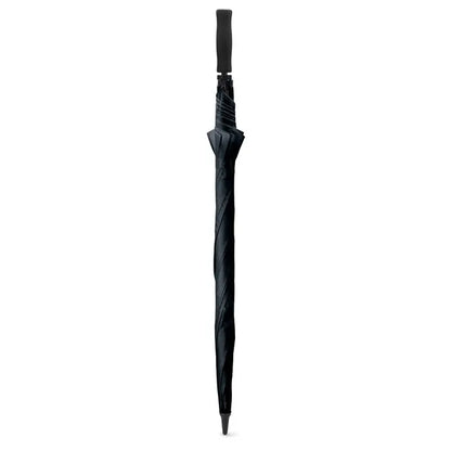Umbrelă de golf neagră de 30 inch cu tija texturată și mâner ergonomic pentru utilizare confortabilă