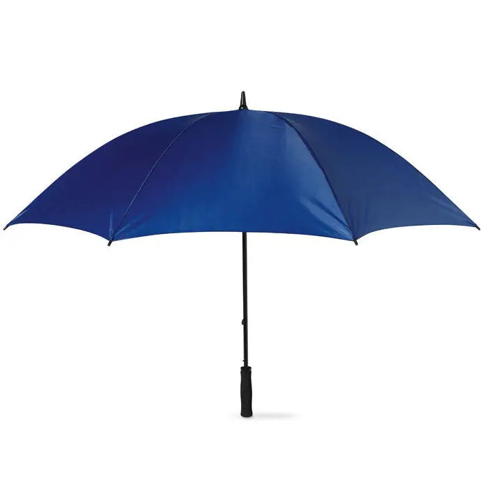 Umbrela de 30 inch albastru inchis, cu maner si ax negru, ideala pentru protectie la golf