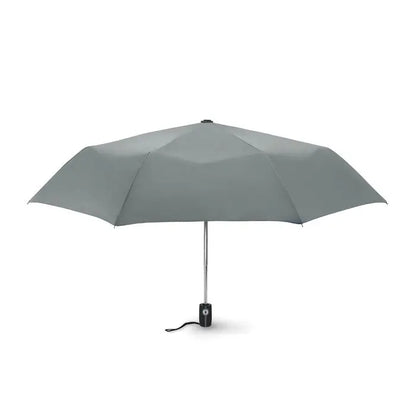Umbrela de lux rezistenta la vant de 21 inch cu shaft metalic si maner negru ergonomic compact gri