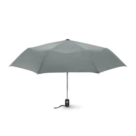 Umbrela de lux rezistenta la vant de 21 inch cu shaft metalic si maner negru ergonomic compact gri