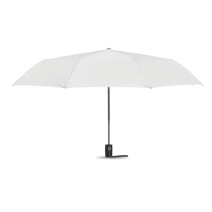 Umbrela de lux rezistenta la vant de 21 inch alba cu maner negru elegant si tija rezistenta