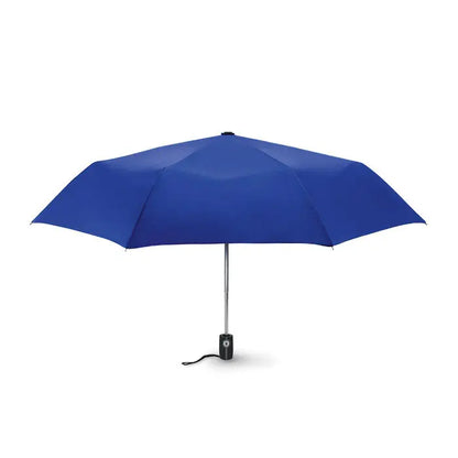 Umbrela de lux rezistenta la vant de 21 inch albastru regal cu tija argintie eleganta si maner negru ergonomic