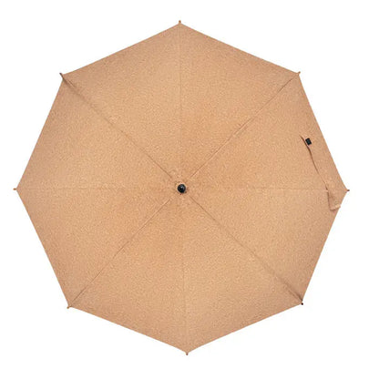 Umbrela de pluta de 25 inch tan cu buton central negru si bucla mica din material textil pe lateral
