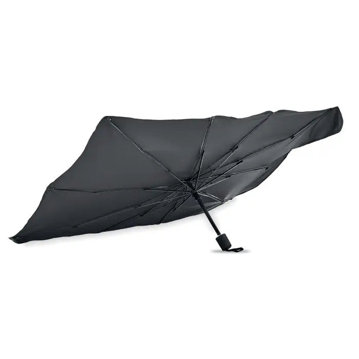 Umbrelă de soare auto neagră compactă cu design minimalist și mâner robust pentru protecție eficientă la soare