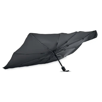 Umbrelă de soare auto neagră compactă cu design minimalist și mâner robust pentru protecție eficientă la soare