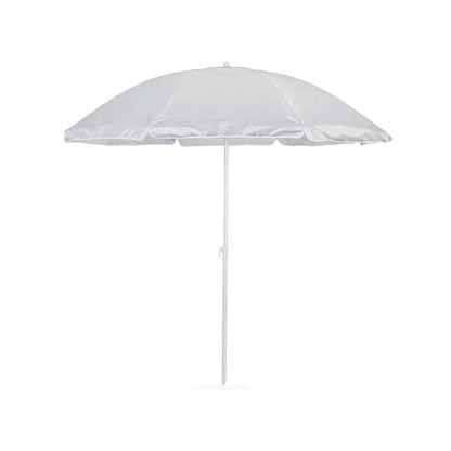 Umbrelă de soare portabilă albă cu cadru ușor și copertină netedă ușor reflectorizantă