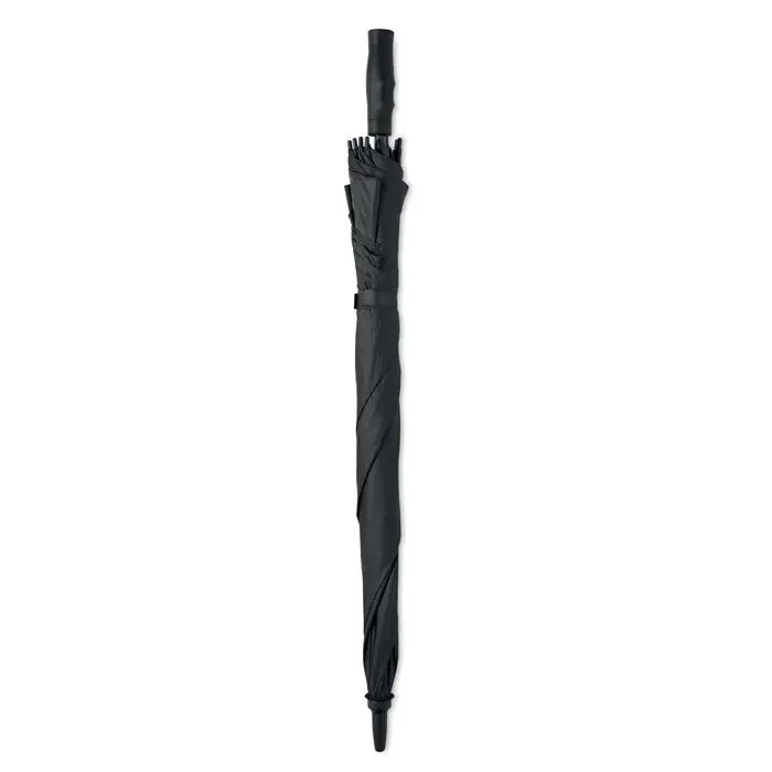 Umbrelă pătrată rezistentă la vânt neagră cu finisaj mat și mâner ergonomic complet pliat