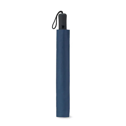 Umbrela pliabila de 21 inch albastru inchis cu finisaj mat si maner negru ergonomic pentru portabilitate usoara