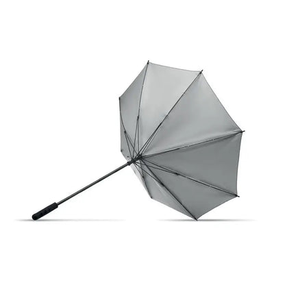 Umbrelă reflectorizantă de 23 inch mată gri cu mâner negru și tijă subțire pentru protecție eficientă