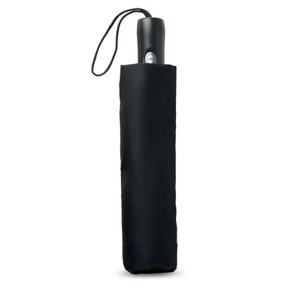 Umbrela reversibila pliabila neagra cu maner mat si husa din material textil pentru portabilitate