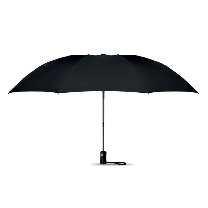 Umbrela reversibila pliabila neagra cu ax metalic elegant si maner compact pentru utilizare practica