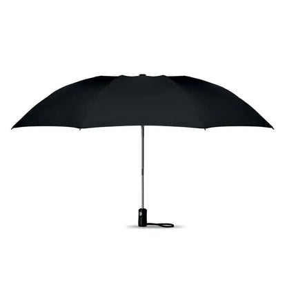 Umbrela reversibila pliabila neagra cu ax metalic elegant si maner compact pentru utilizare practica