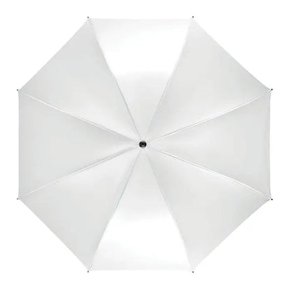 Umbrelă rezistentă la vânt albă cu design minimalist și panouri din stofă netedă de 27 inch