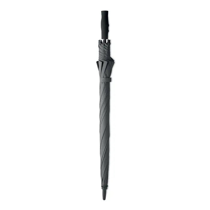 Umbrela rezistenta la vant 27 inch neagra cu copertina texturata si maner ergonomic