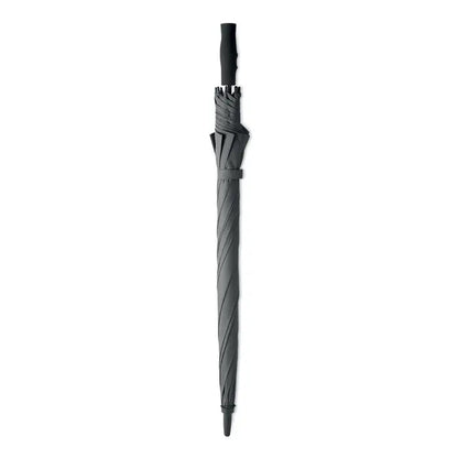 Umbrela rezistenta la vant 27 inch neagra cu copertina texturata si maner ergonomic