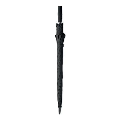 Umbrelă rezistentă la vânt 27 inch neagră cu design răsucit și mâner texturat pentru golf
